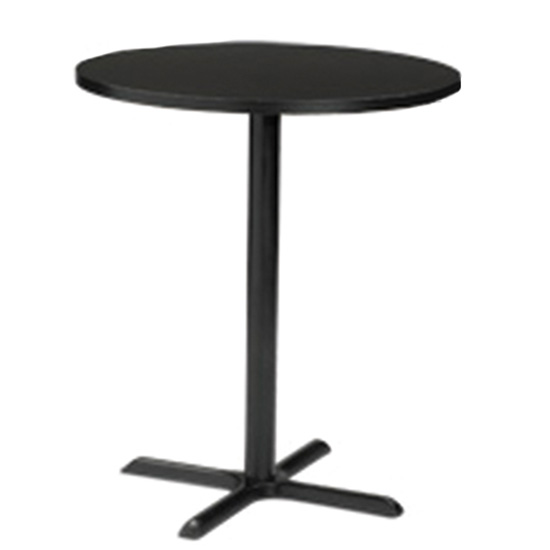 30″ Round Bar Table With Black Base - Black